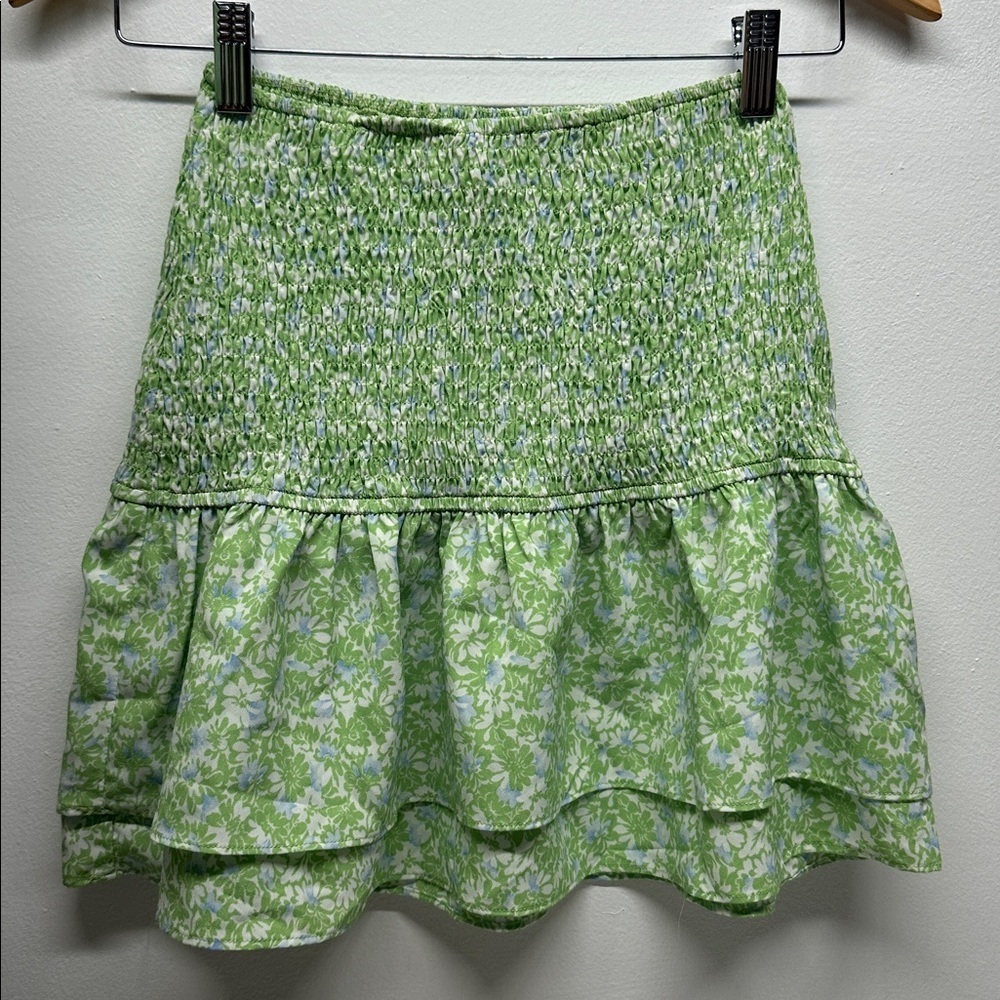 Sabo Monaco Skirt Shirred Leti Top 2 Piece Set Floral Stretch Green Size XS - Picture 5 of 10